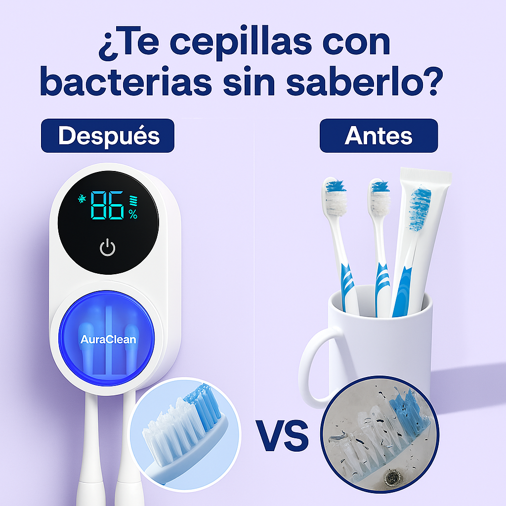 Aura Clean™ – Esterilizador UV de Cepillos de Dientes